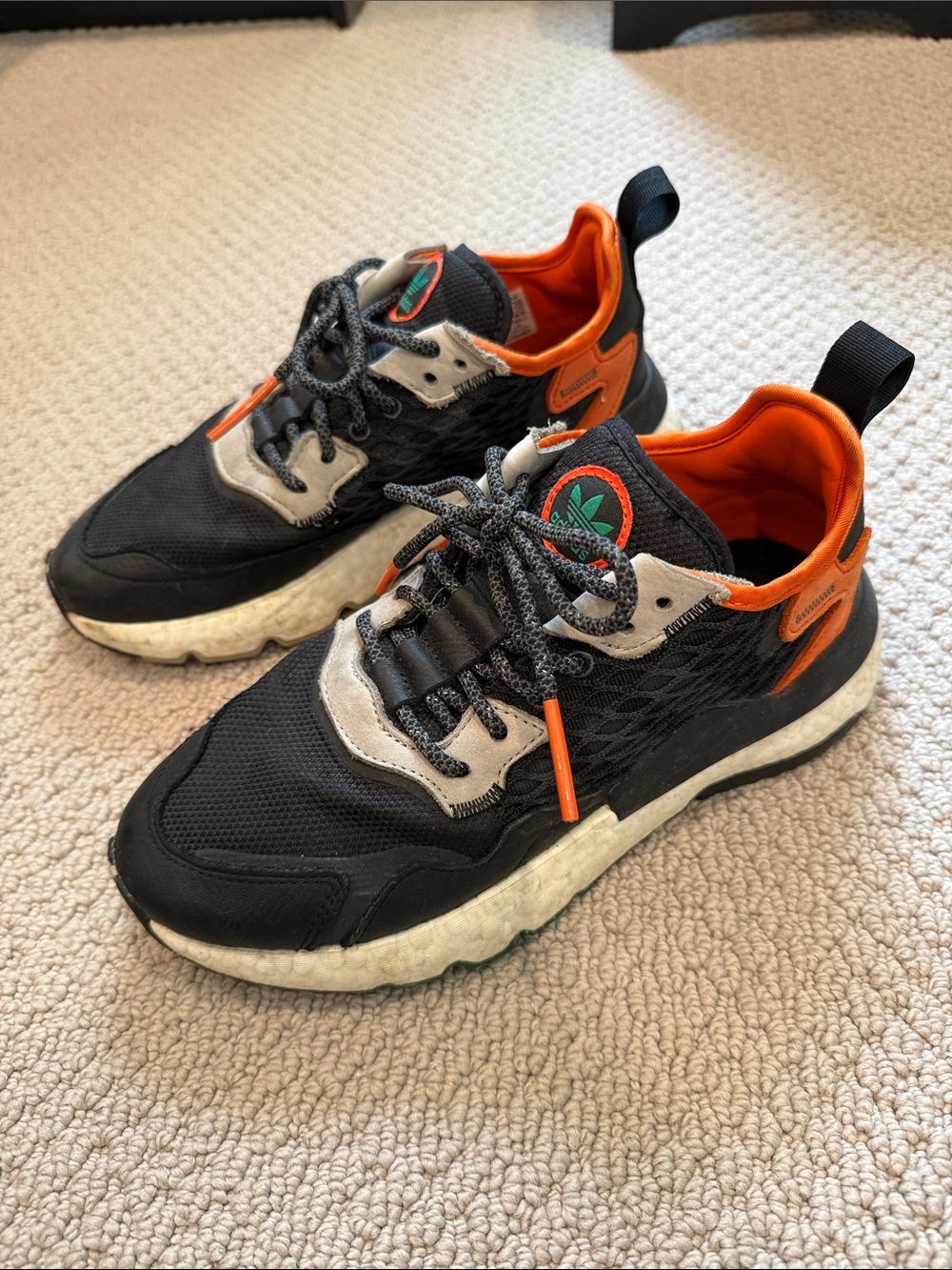 Kid’s Adidas Nite Jogger Core Black Grey Six Orange